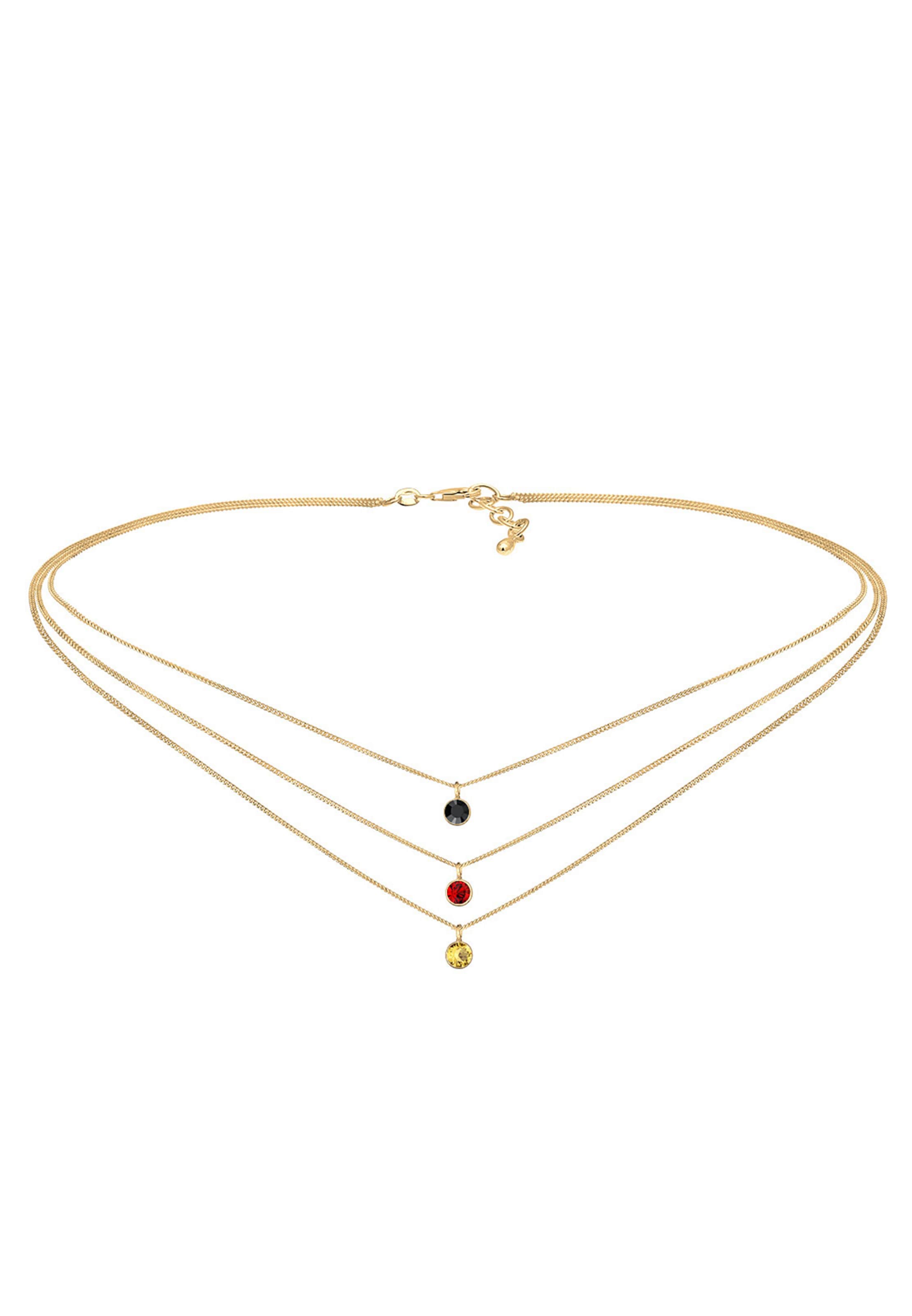 ELLI Choker 'Layer' in Gold: Vorderseite