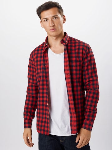 Kronstadt - Regular Fit Camisa 'Johan' em vermelho: frente