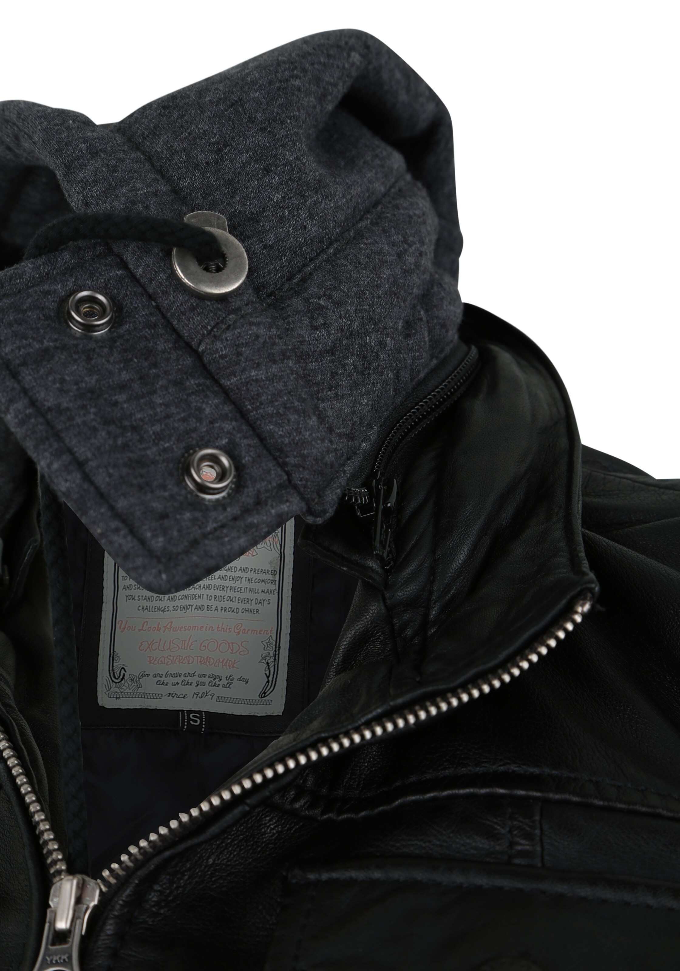 Miracle of Denim Lederjacke in Schwarz: Vorderseite