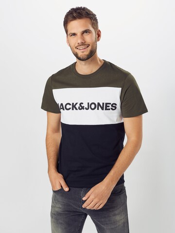 mėlyna JACK & JONES Standartinis modelis Marškinėliai: priekis