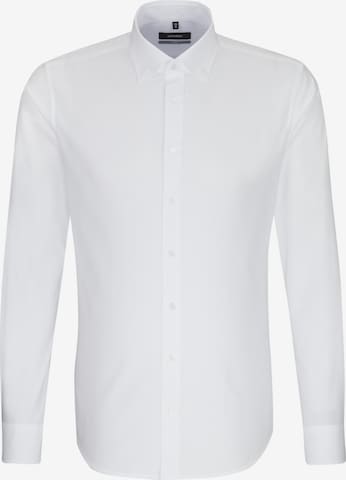 SEIDENSTICKER - Ajuste estrecho Camisa de negocios en blanco: frente