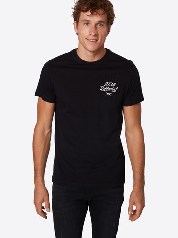 Tricou 'Bye Bye Cat' de la Iriedaily pe negru: față