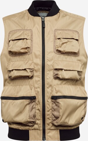 JACK & JONES Bodywarmer 'Utility' in Beige: voorkant