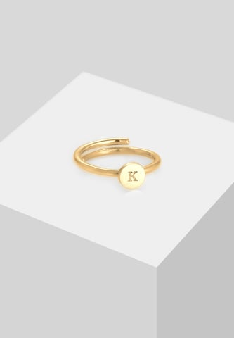 ELLI Ring Initial, Buchstabe - K in Gold