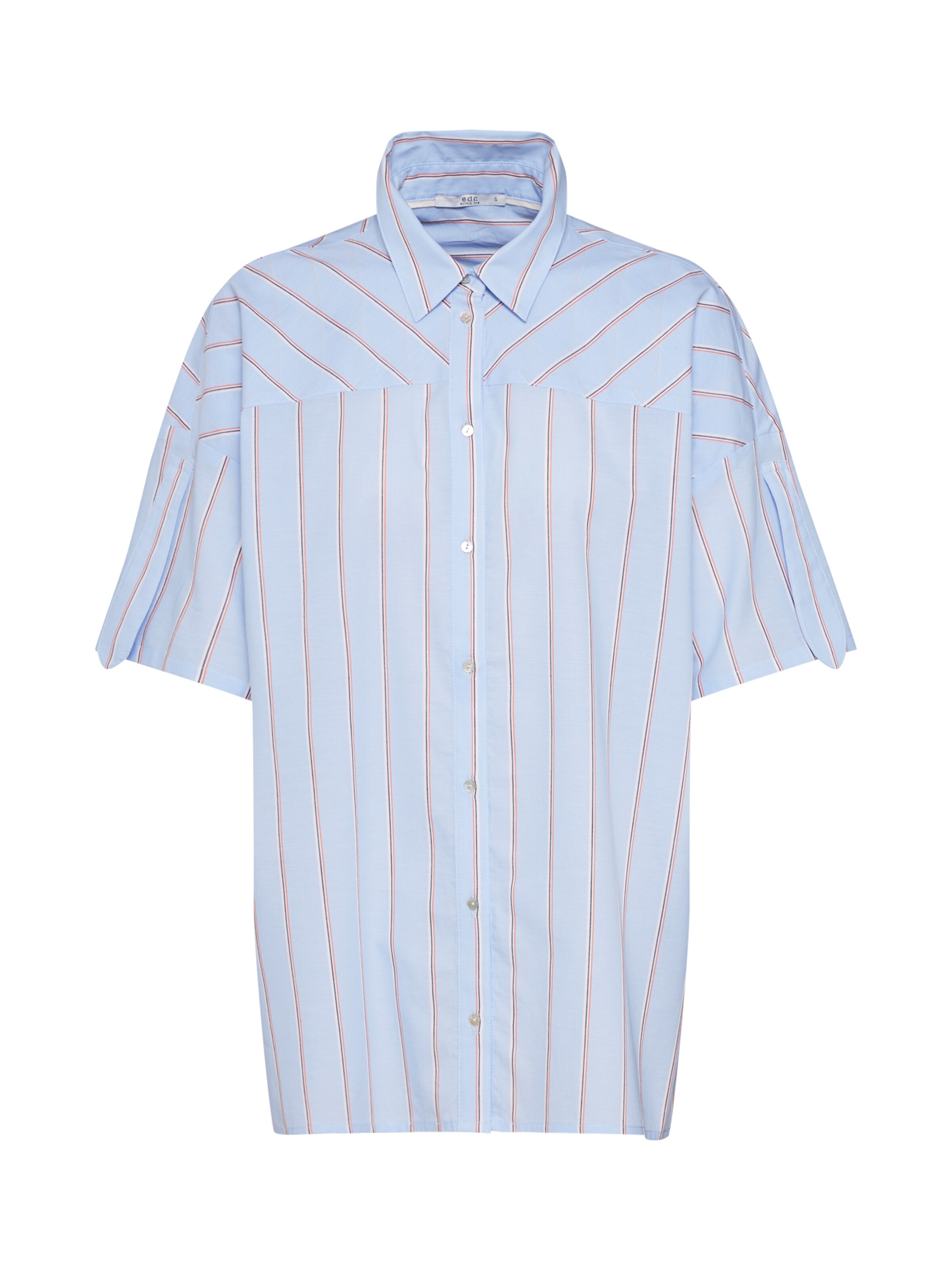 EDC BY ESPRIT - Blouse 'MultiCOStripe' in de kleur Lichtblauw