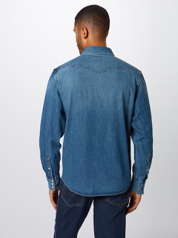 WRANGLER Regular fit Overhemd in Blauw: terug