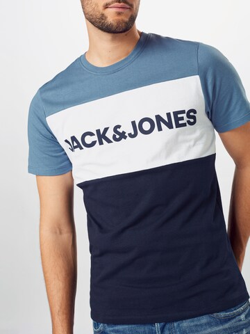 mėlyna JACK & JONES Standartinis modelis Marškinėliai