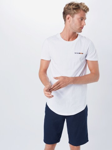 Coupe regular T-Shirt TOM TAILOR DENIM en blanc : devant