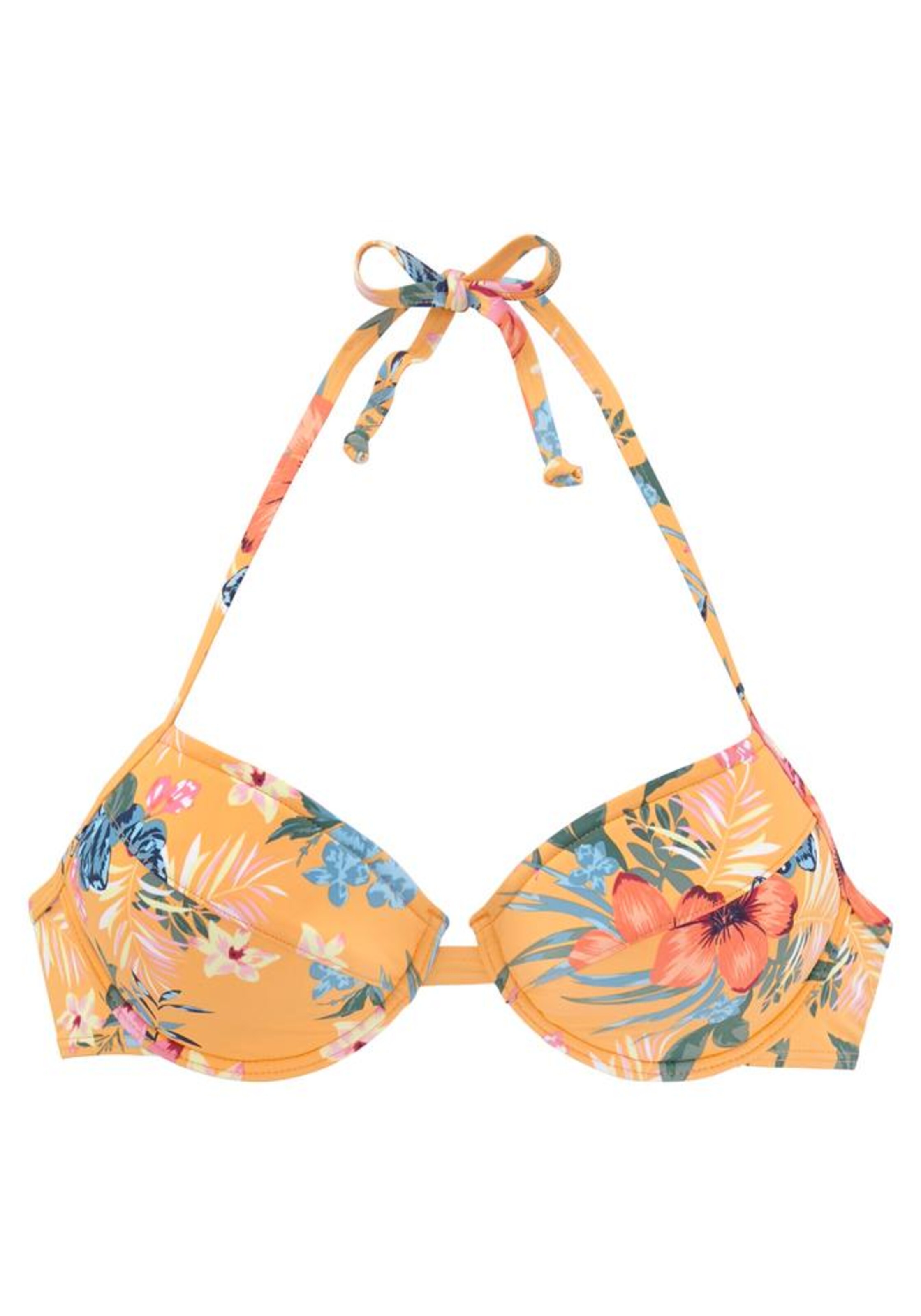 BENCH Push-up Bikinioverdel 'Maui' i gul: forside