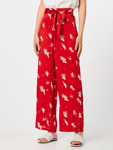 ONLY Wide leg Broek in Rood: voorkant