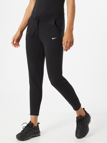 NIKE Tapered Workout Pants in Black: front