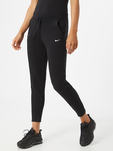 NIKETapered Sportske hlače - crna boja: prednji dio