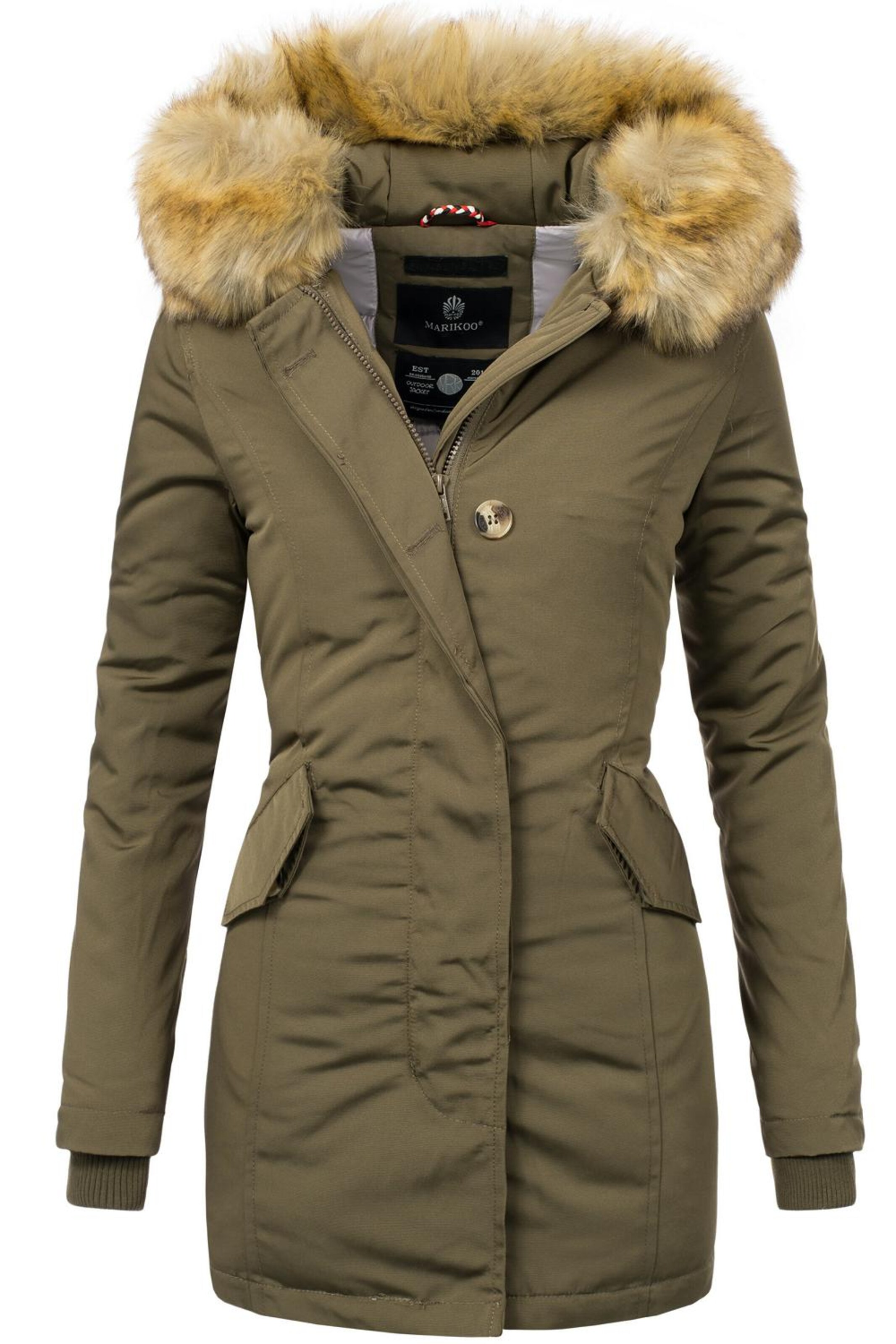 MARIKOO Winter parka 'Karmaa' in Green: front