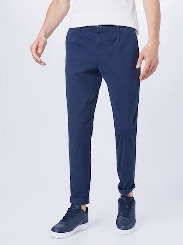 Coupe slim Pantalon à pince 'CAM' Only & Sons en bleu : devant