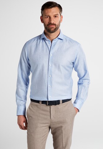 ETERNA Regular fit Overhemd in Blauw: voorkant