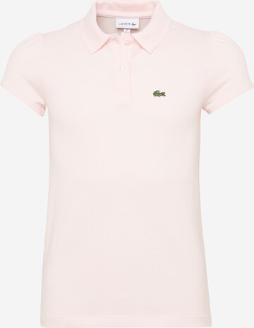 Maglietta 'GIRL SHORT SLEEVED RIBBED COLLAR' di LACOSTE in rosa: frontale