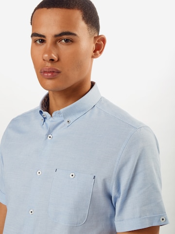 Coupe slim Chemise BURTON MENSWEAR LONDON en bleu