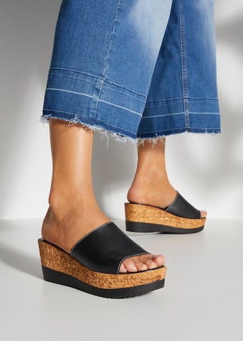 LASCANA Mules in Black: front