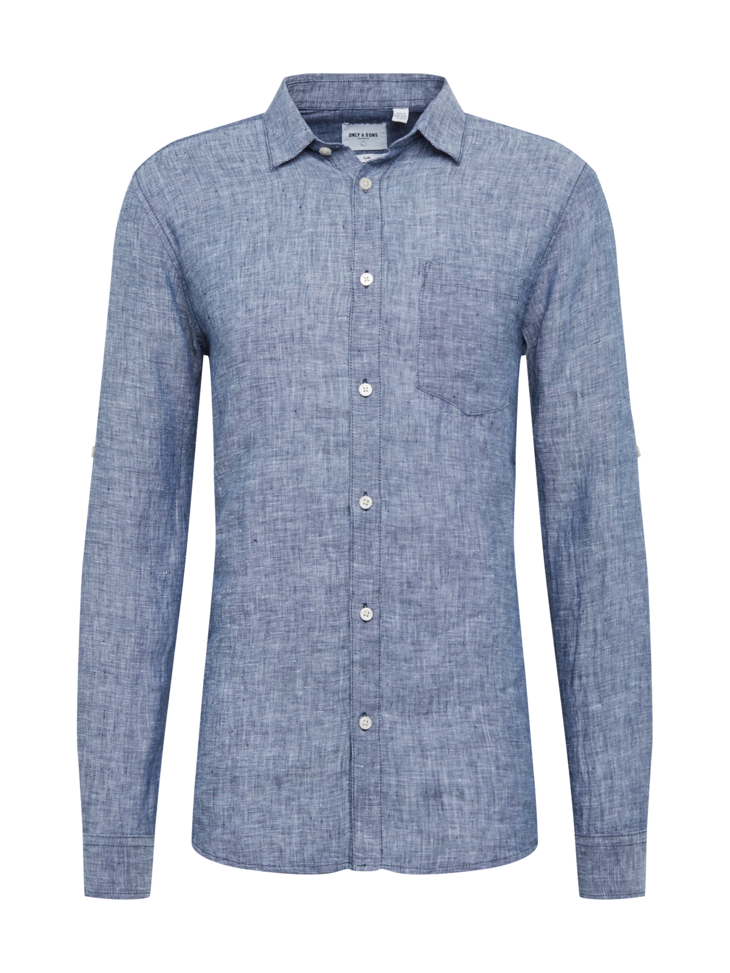 Only & Sons - Overhemd 'onsLUKE LS LINEN SHIRT NOOS' in de kleur Smoky blue