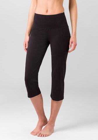 LASCANA ACTIVE Skinny Sportnadrágok - fekete: elől