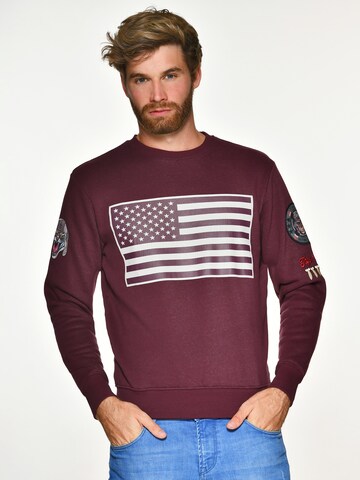 TOP GUN Sweatshirt 'TG-9018' in Rood: voorkant