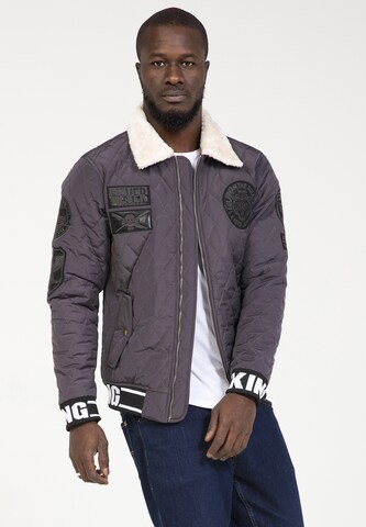 PLUS EIGHTEEN Between-Season Jacket in Grey: front