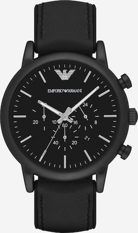 Emporio Armani Analog klocka i svart: framsida