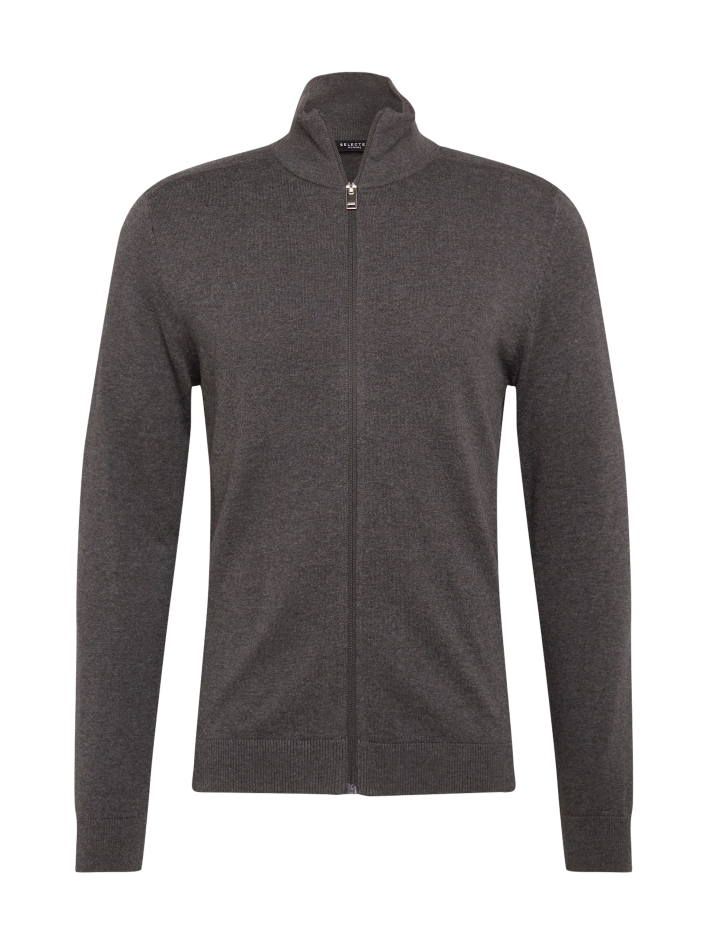 Coupe regular Vestes en maille 'Berg' SELECTED en gris : devant
