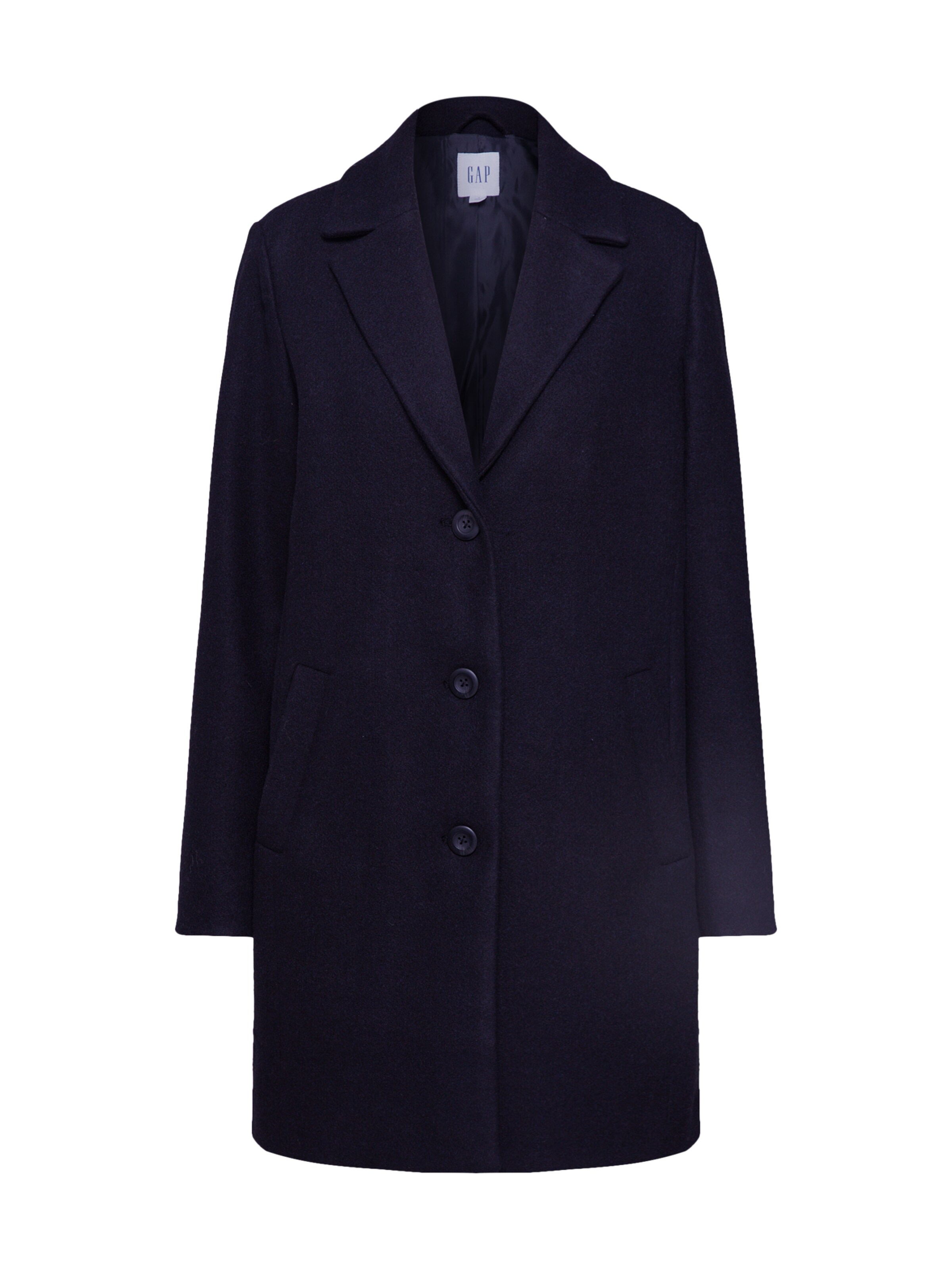 GAP - Tussenmantel 'V-LONG TOP COAT' in de kleur Zwart