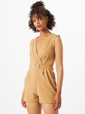 SISTERS POINT Jumpsuit 'GRAM-PLAY' in Beige: front