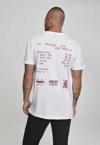 Mister Tee Shirt 'Cash Only' in Wit: voorkant