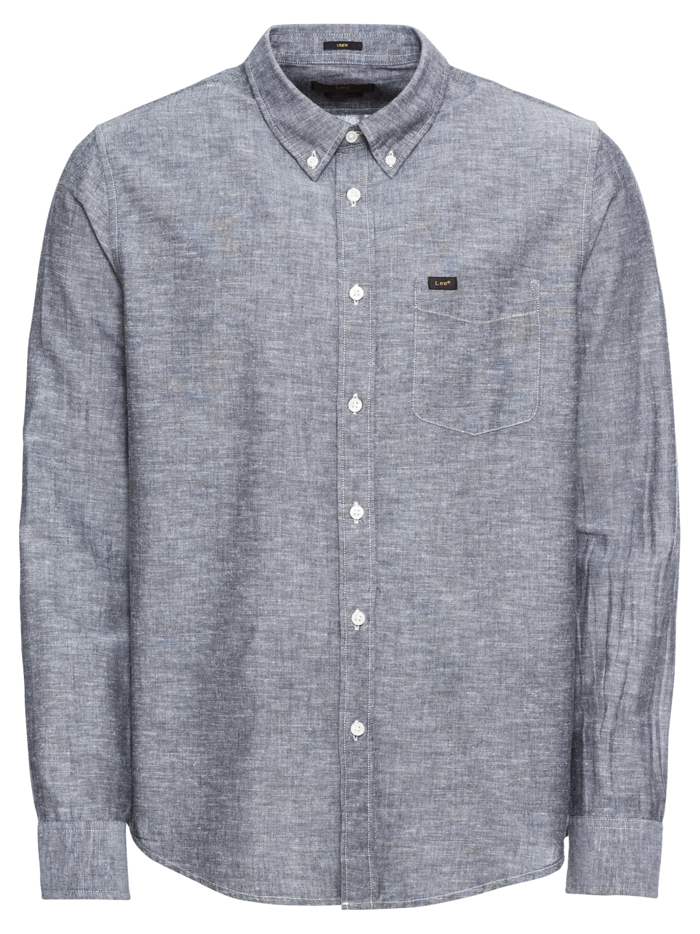 Lee - Overhemd in de kleur Grijs gemêleerd