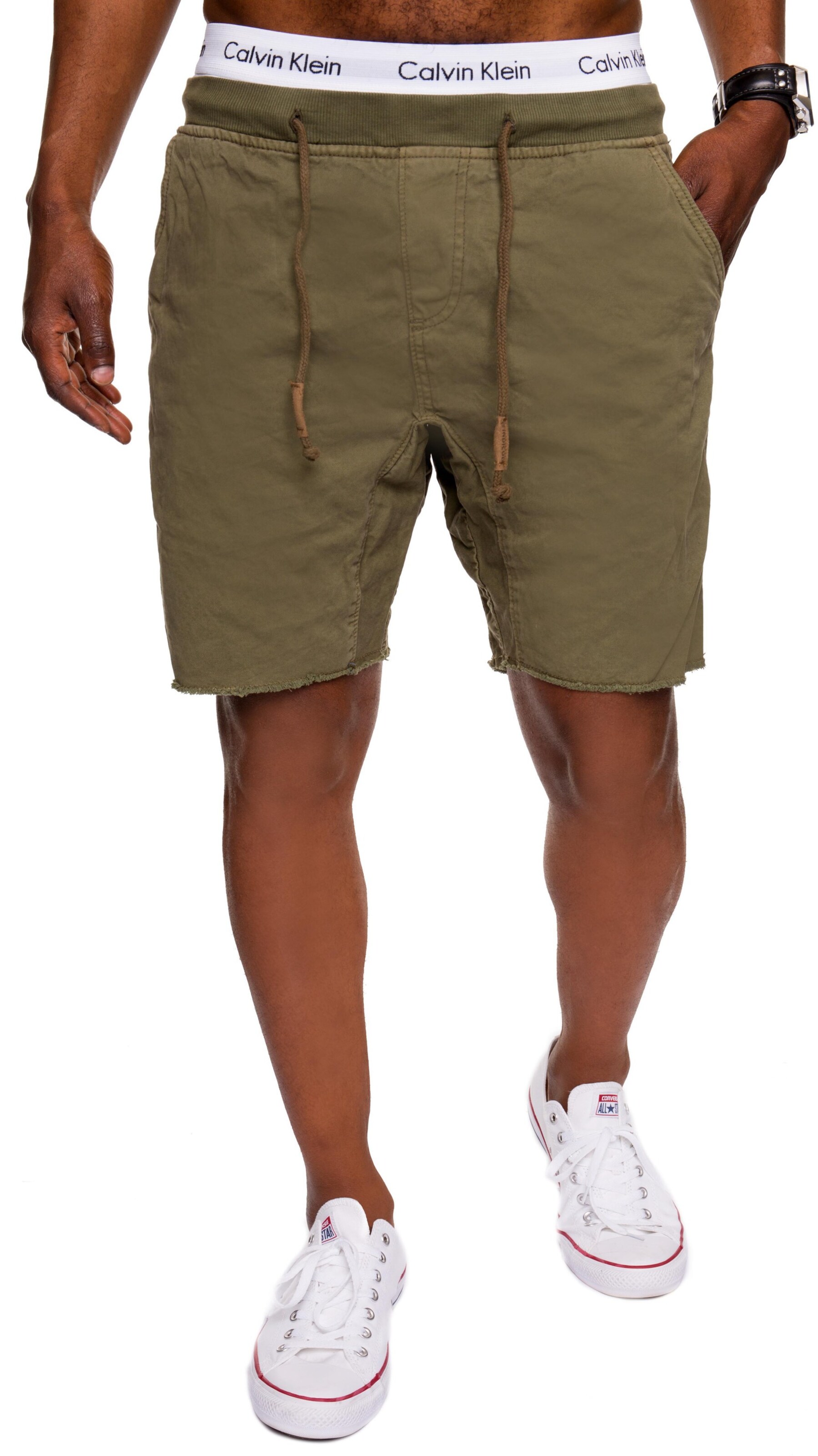 INDICODE JEANS Loosefit Shorts 'Carver' in Grün: Vorderseite