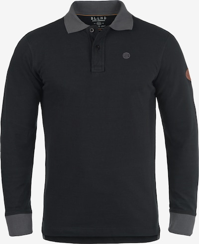BLEND Langarm-Poloshirt 'Ralle' in grau / schwarz, Produktansicht