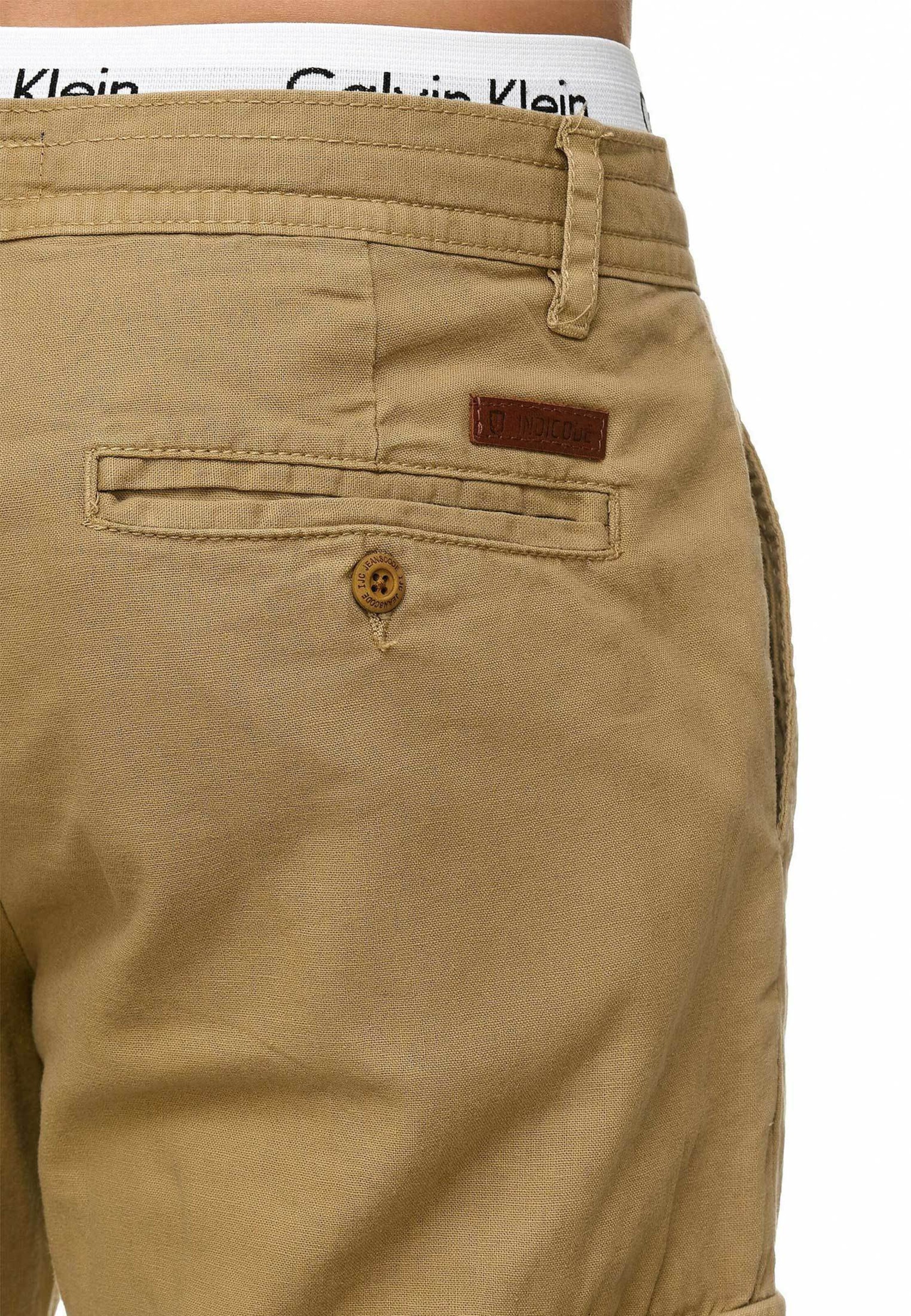 INDICODE JEANS Regular Cargobroek 'Leonardo' in Beige
