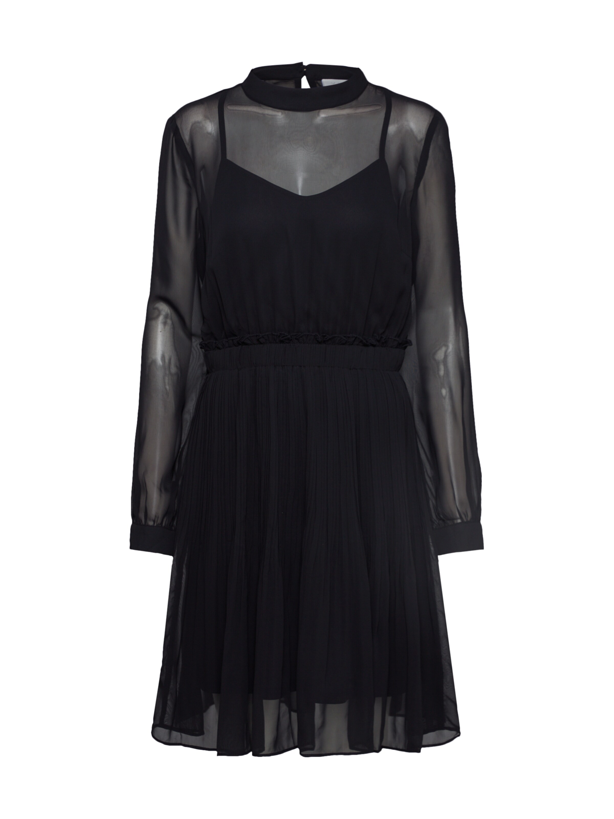 VILA - Jurk 'VINAHLA L/S SHORT DRESS /K' in de kleur Zwart