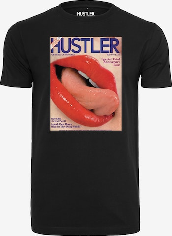 Mister Tee Shirt 'Hustler Tongue' in Zwart: voorkant