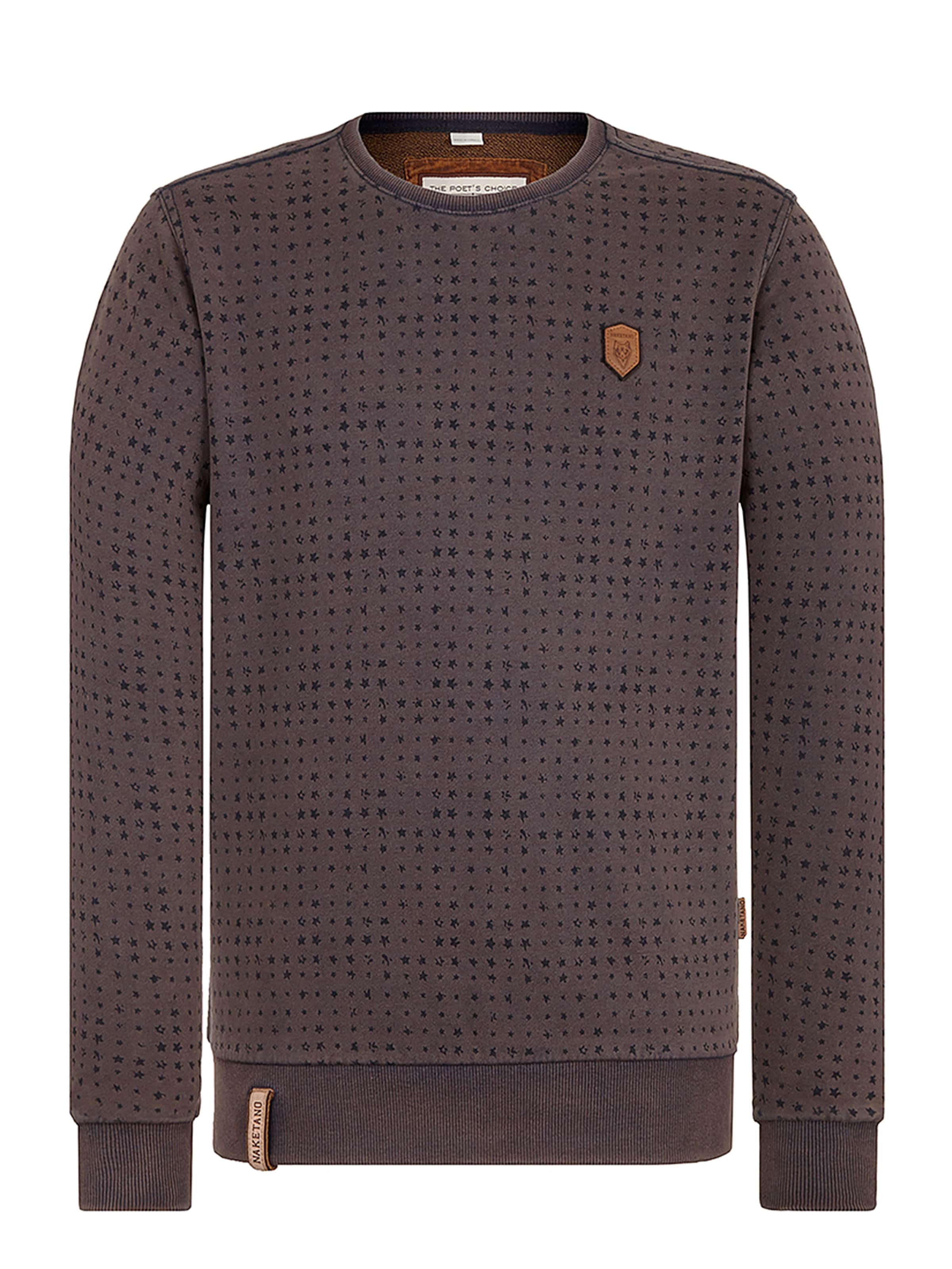 naketano - Sweatshirt 'Tinte aufm Füller' in de kleur Kastanjebruin