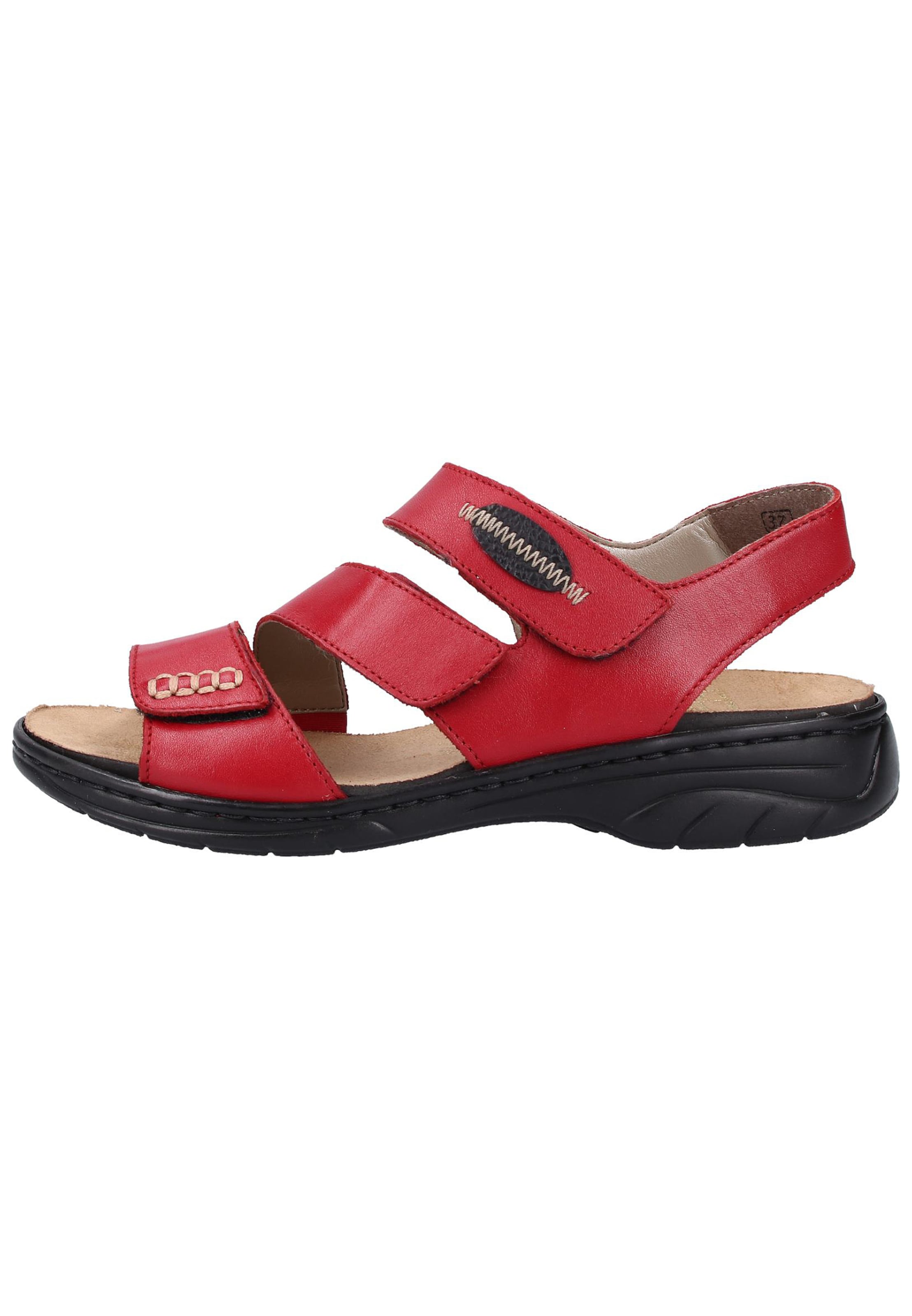 Rieker Strap Sandals in Red