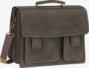 MIKA Document Bag in Brown: front