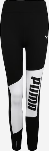 Skinny Pantaloni sport de la PUMA pe negru: față