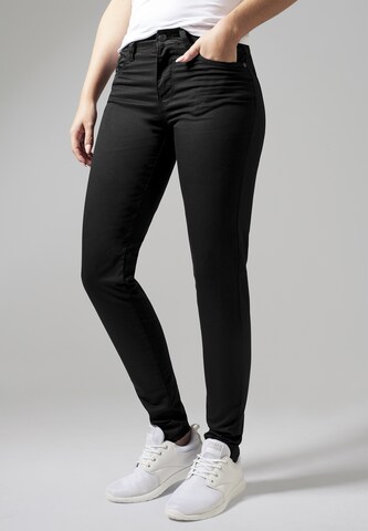 Urban Classics Skinny Kalhoty – černá: přední strana