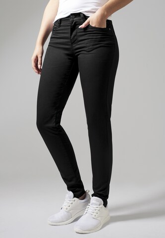 Urban Classics - Skinny Calças em preto: frente