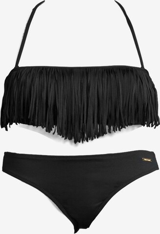 BRUNO BANANI Bandeau Bikini in Schwarz: predná strana