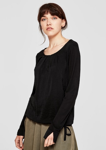 s.Oliver Blouse in Zwart: voorkant