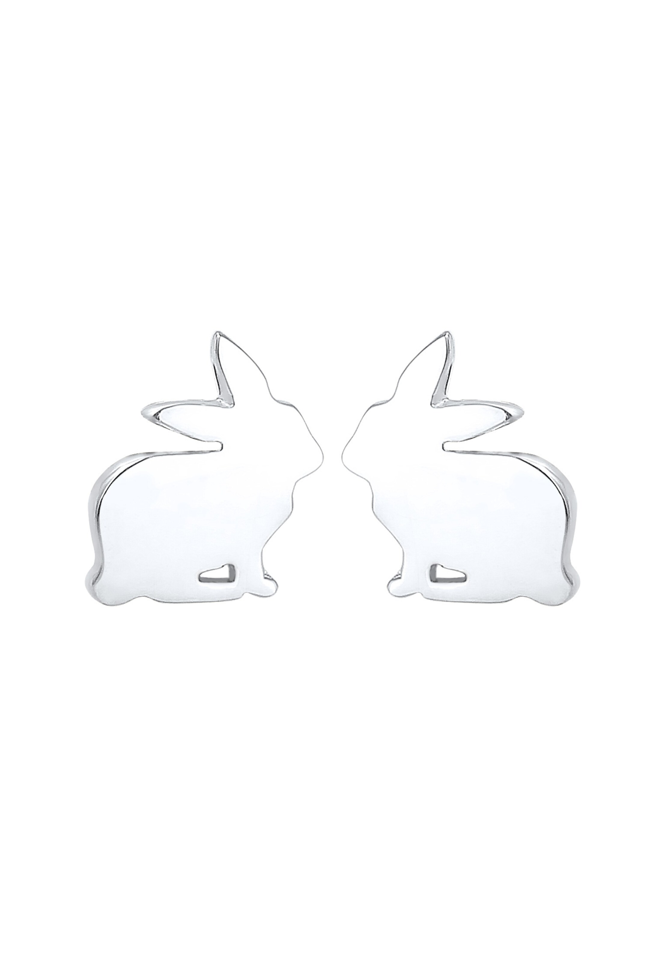 ELLI Ohrringe 'Hase' in Silber: Vorderseite