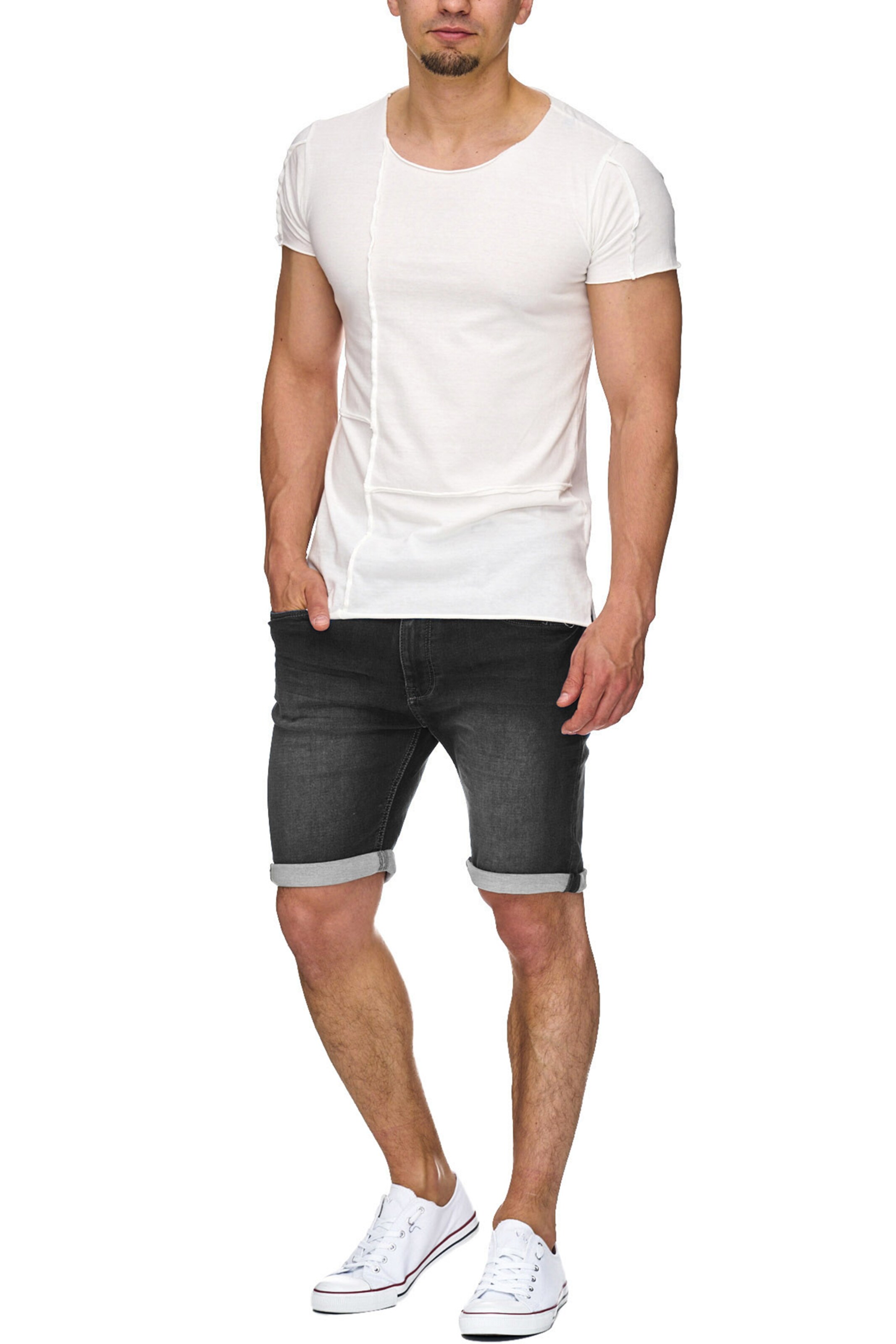 INDICODE JEANS Slim fit Pants ' Kadin Shorts ' in Black