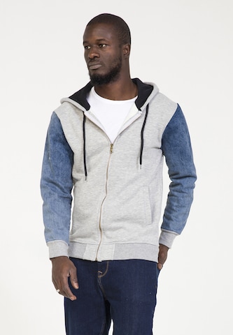 PLUS EIGHTEEN Sweatvest in Grijs: voorkant