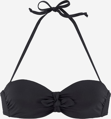 LASCANA Bandeau Bikinitop 'Lola' in Zwart: voorkant