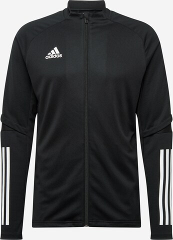 ADIDAS SPORTSWEAR Athletic Zip-Up Hoodie 'Condivo 20' in Black: front